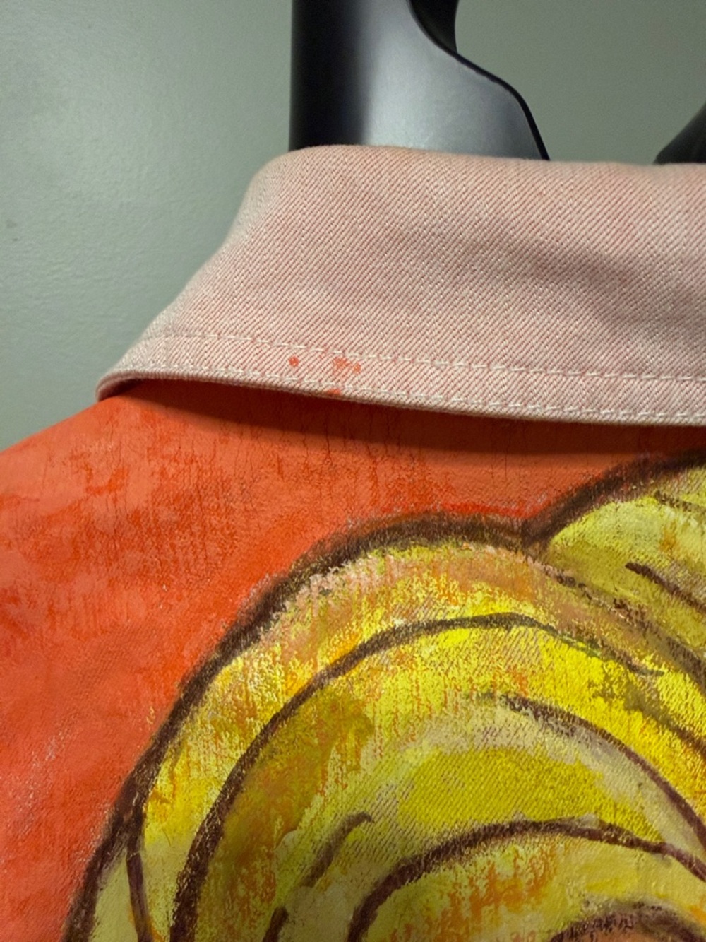 Roz & Ali Pink and Coral Hand-Painted Denim Jacket - Picture 6 of 6